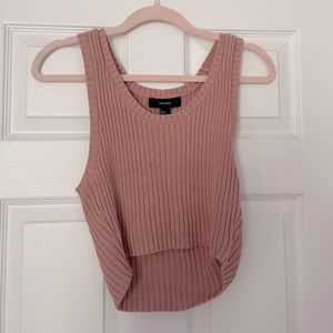 Forever 21 pink cropped sweater tank top